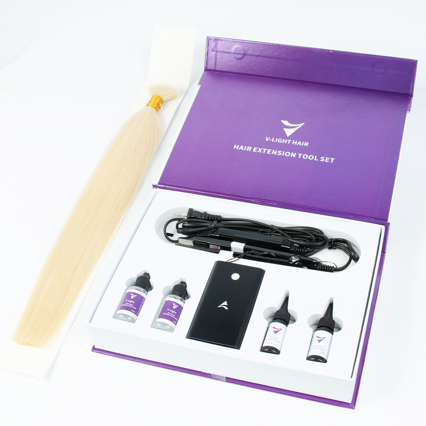 Regular UV Light Hair Extension Kit with 100g 18inch #60 Bulk Hair