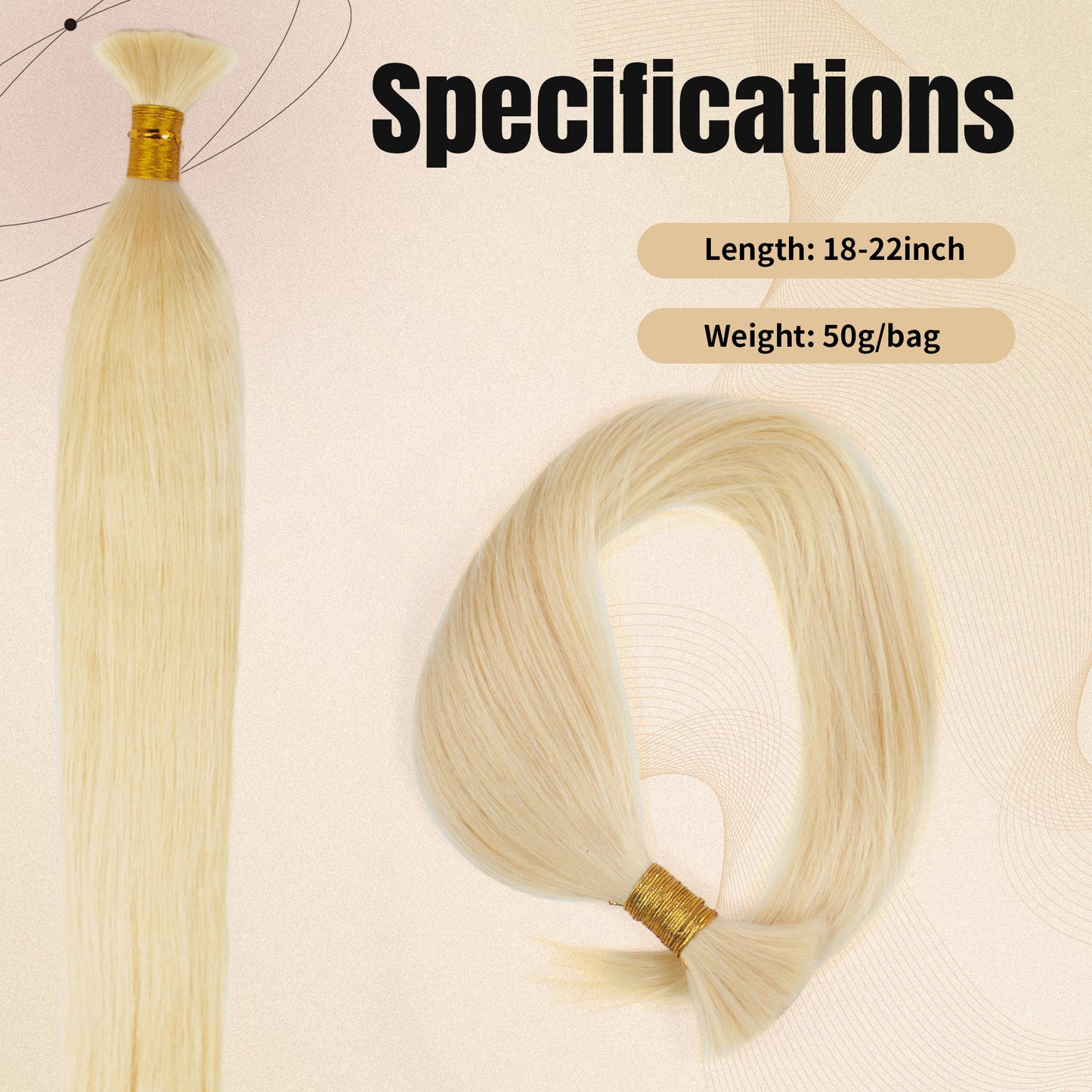 Iniceviolet #60 blonde 100% Human Hair Bulk