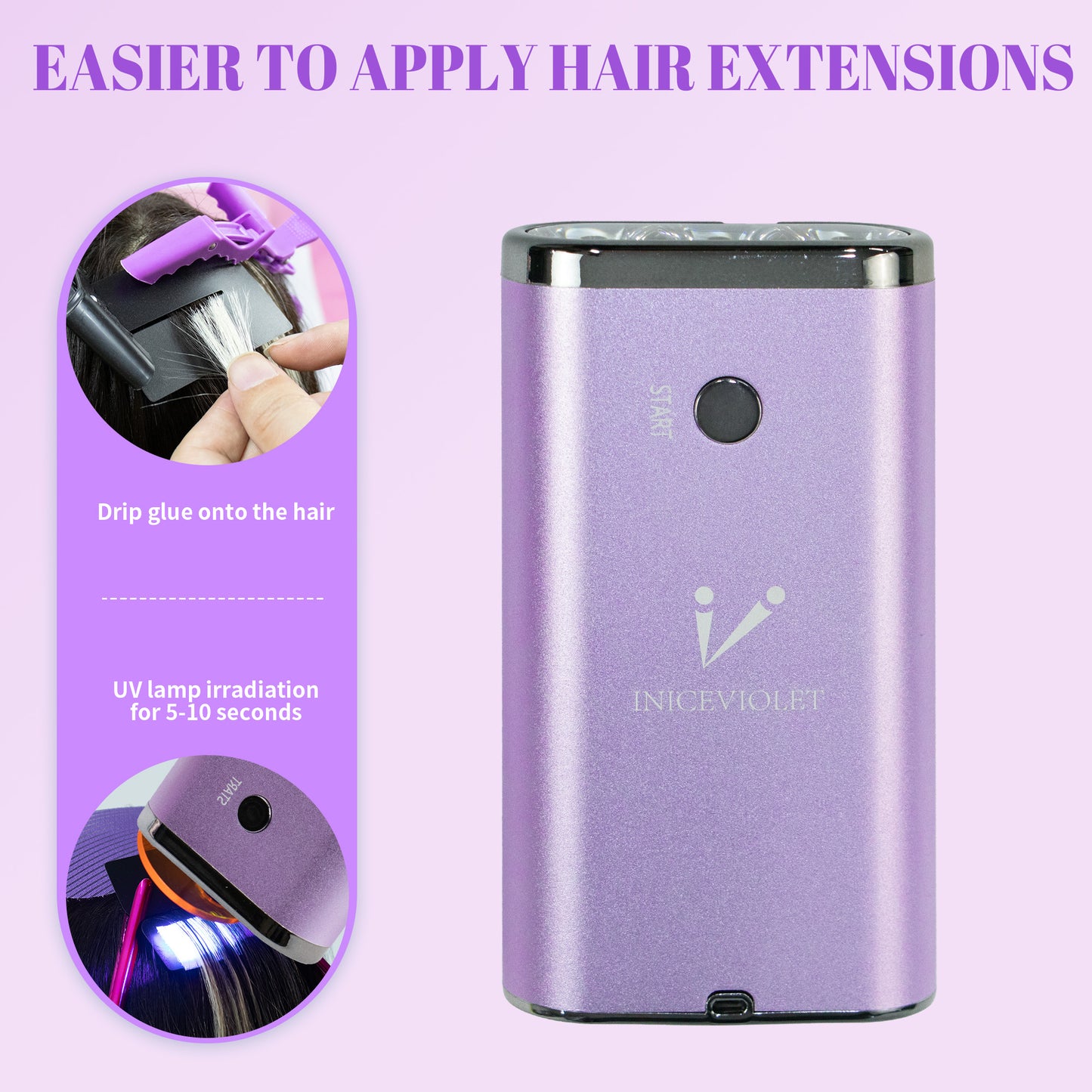 Factory wholesale luxury uv light hair extension kit