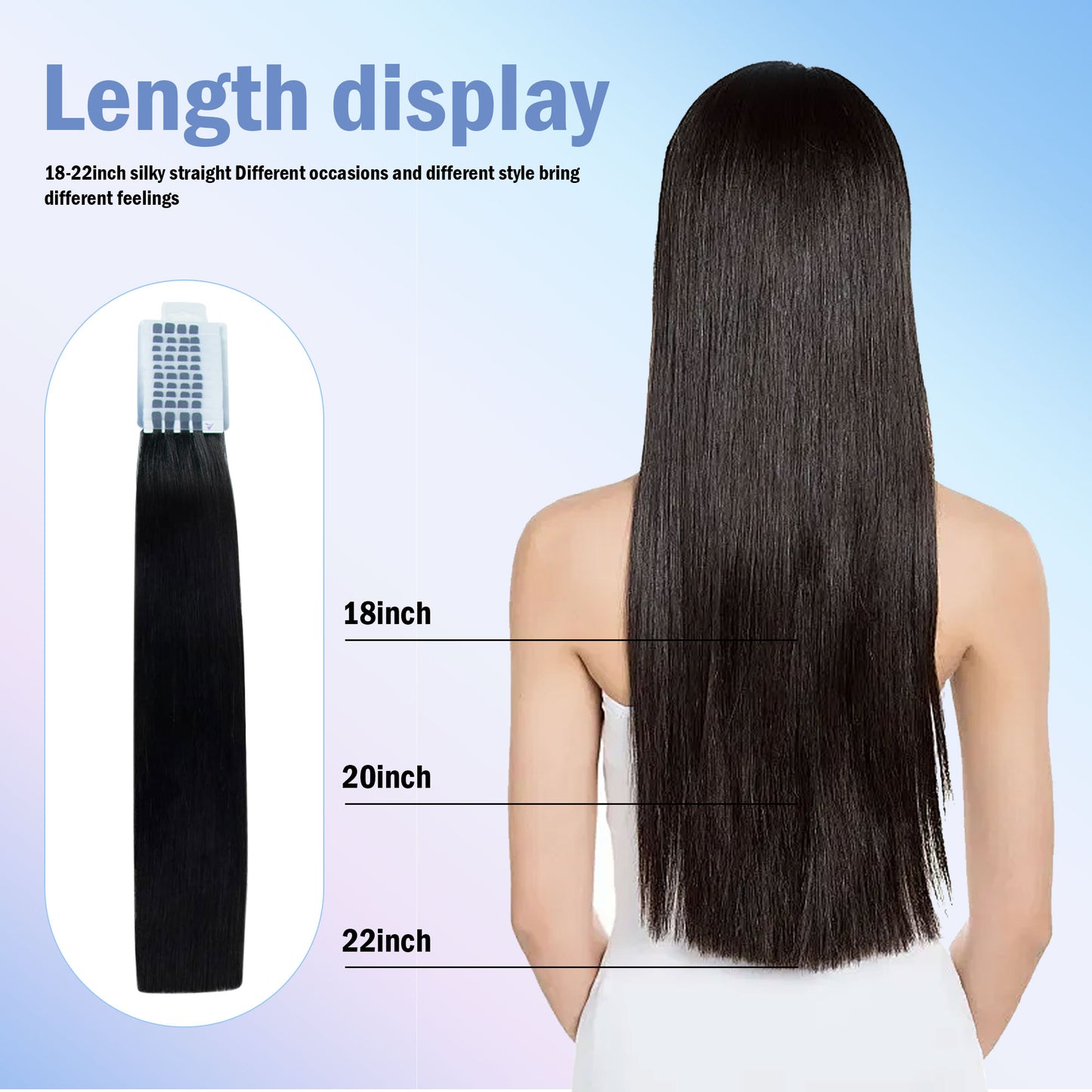 Iniceviolet #1 black uv light hair extensions