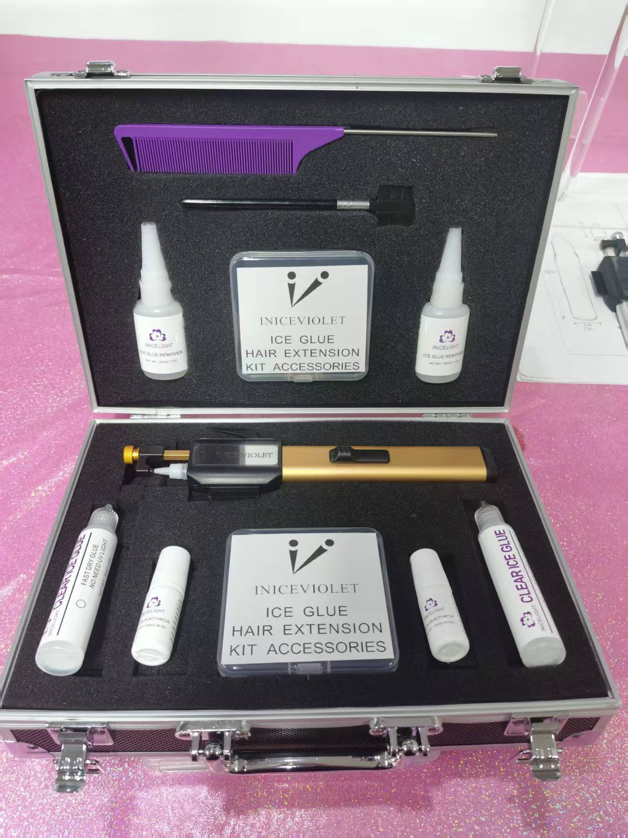 10D Zero Feeling Ice Glue Combline Hair Extension System Kit