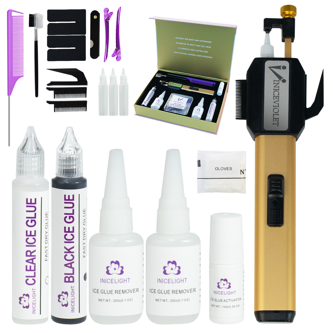 How to apply Ice Glue Comb Machine Kit?