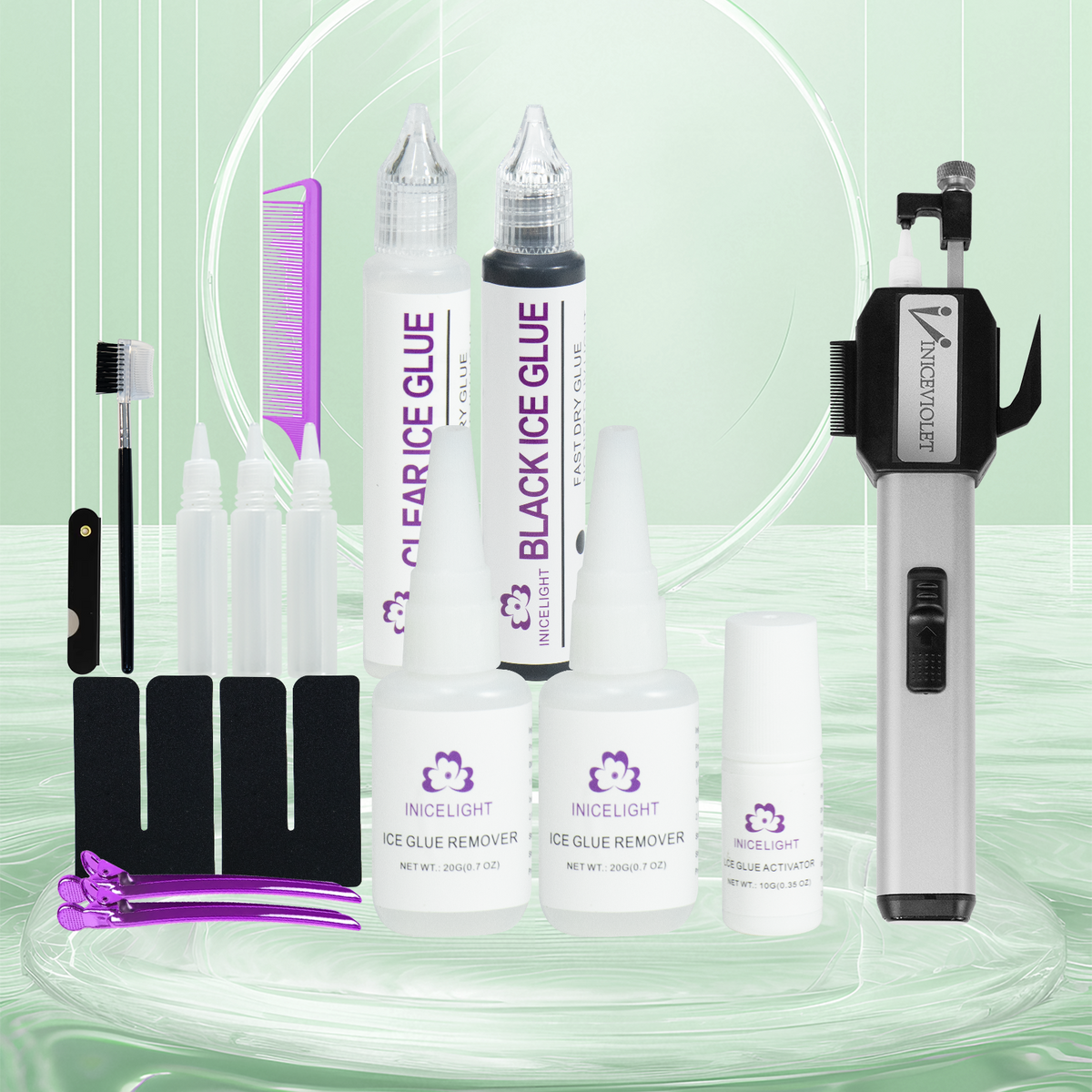 Kit d'extensions de cheveux Invisible Ice Glue Zero-Sense, 5 secondes, fixation rapide, professionnel, pour salon