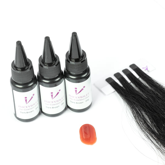 Iniceviolet brown uv light hair extension glue