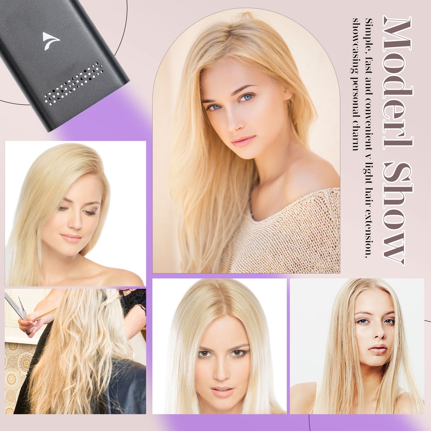 Iniceviolet #60 blond uv light hair extension