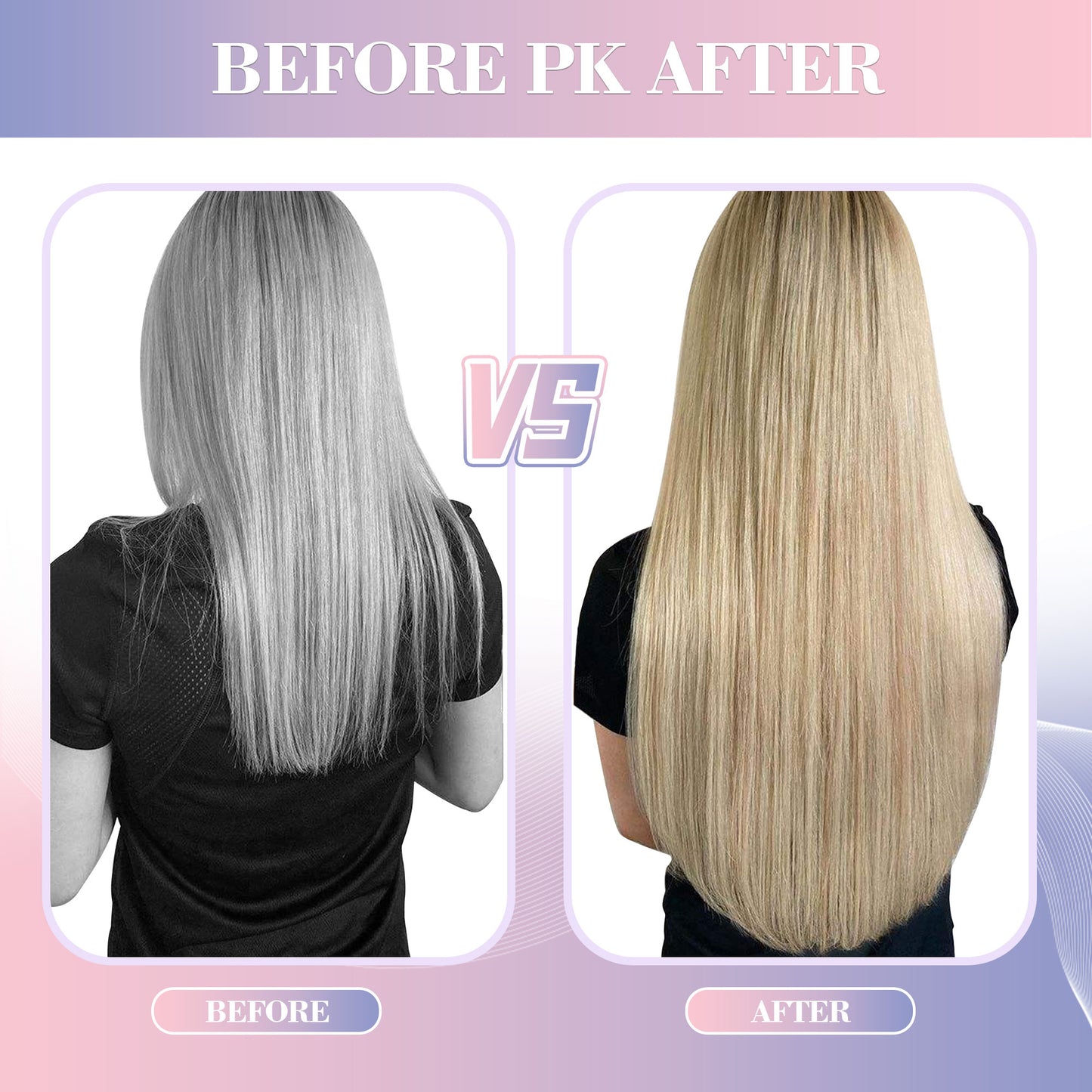 V light hair extensions kit Pink set