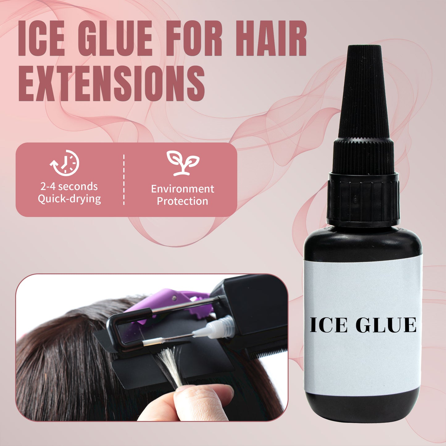 10D Zero Feeling Hair Extension Install System Ice Glue Comb Hair Extension Kit