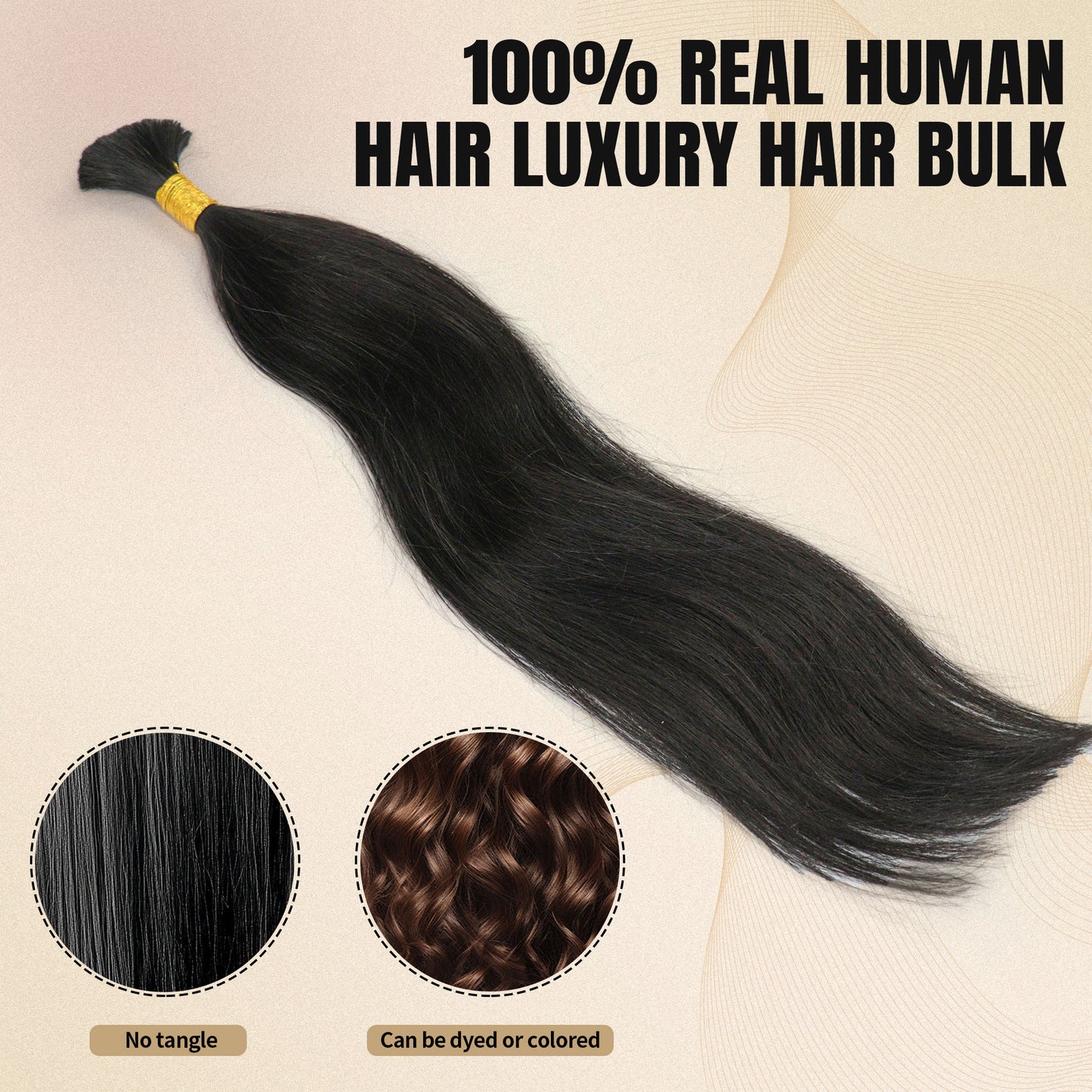 Iniceviolet 100% Human Hair #1 Hair Bulk 100g one pack