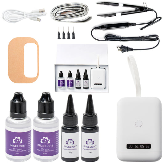 Inicelight White Mini UV Light HairExtension Set