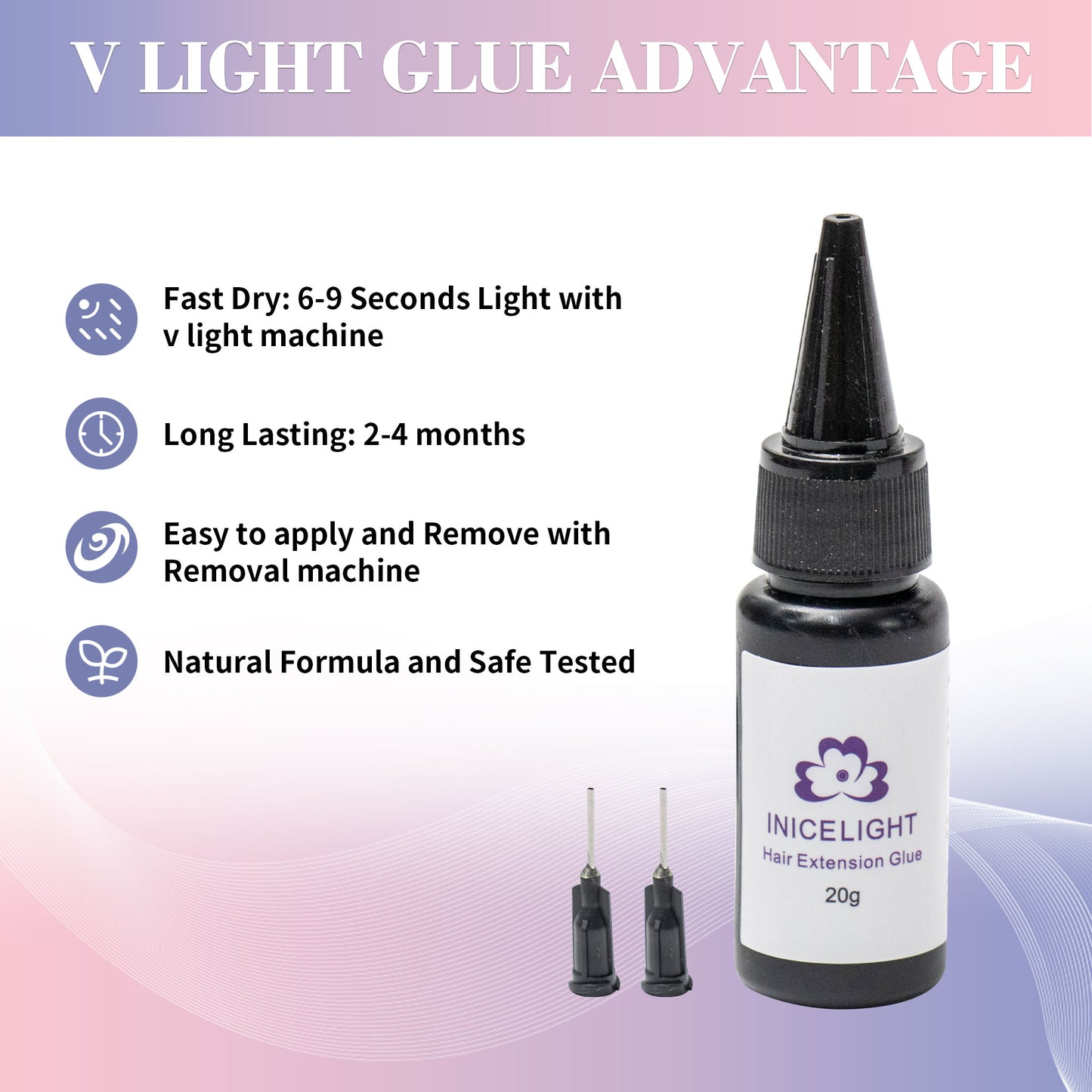 V light hair extensions kit Pink set