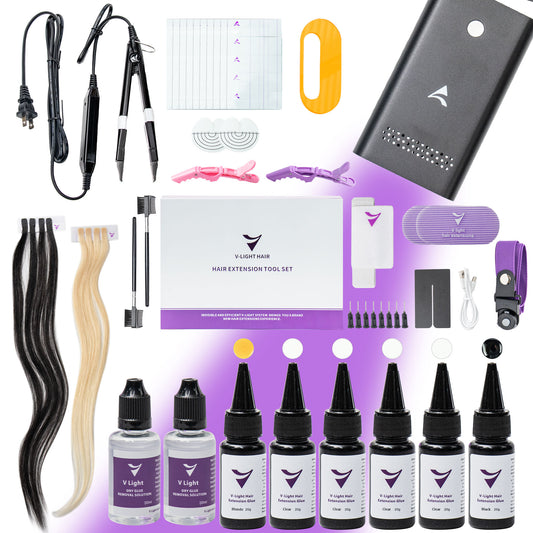Upgraded Luxury UV light hair extension kit